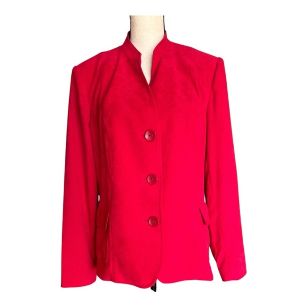 JM Collection Vibrant Red Blazer Size 12